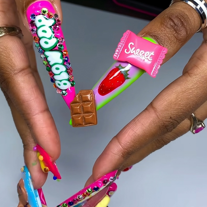 30Pcs Funny Cartoon Candy Nail - đánh giá và giá Nail Art Valentines Day