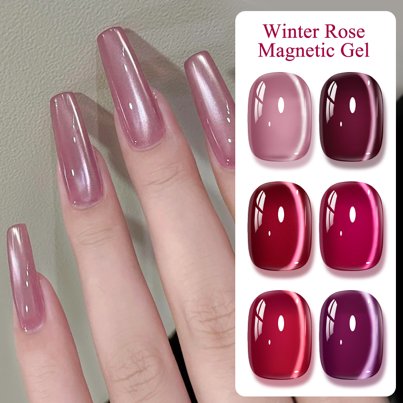 Pink Winter Rose Cat Magnetic  - đánh giá và giá Nail Art Valentines Day