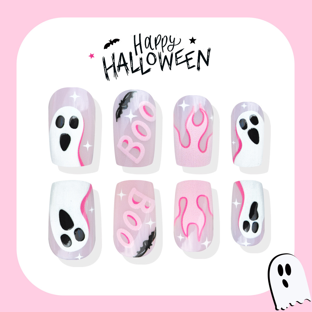 24Pcs Halloween Press On Nails - đánh giá và giá Nail Art Pink