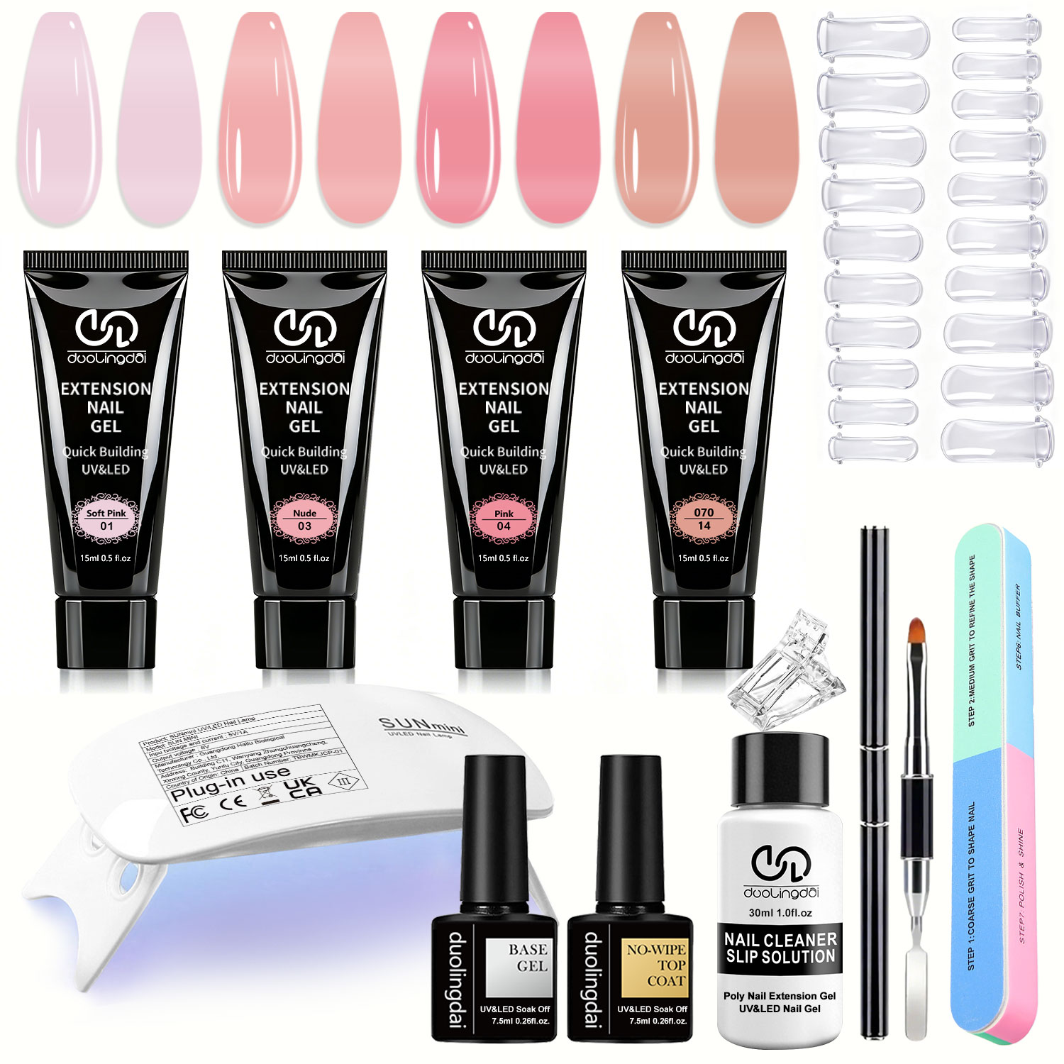 Duolingdai 4 Color Poly Nail E - đánh giá và giá Nail Art Ombre