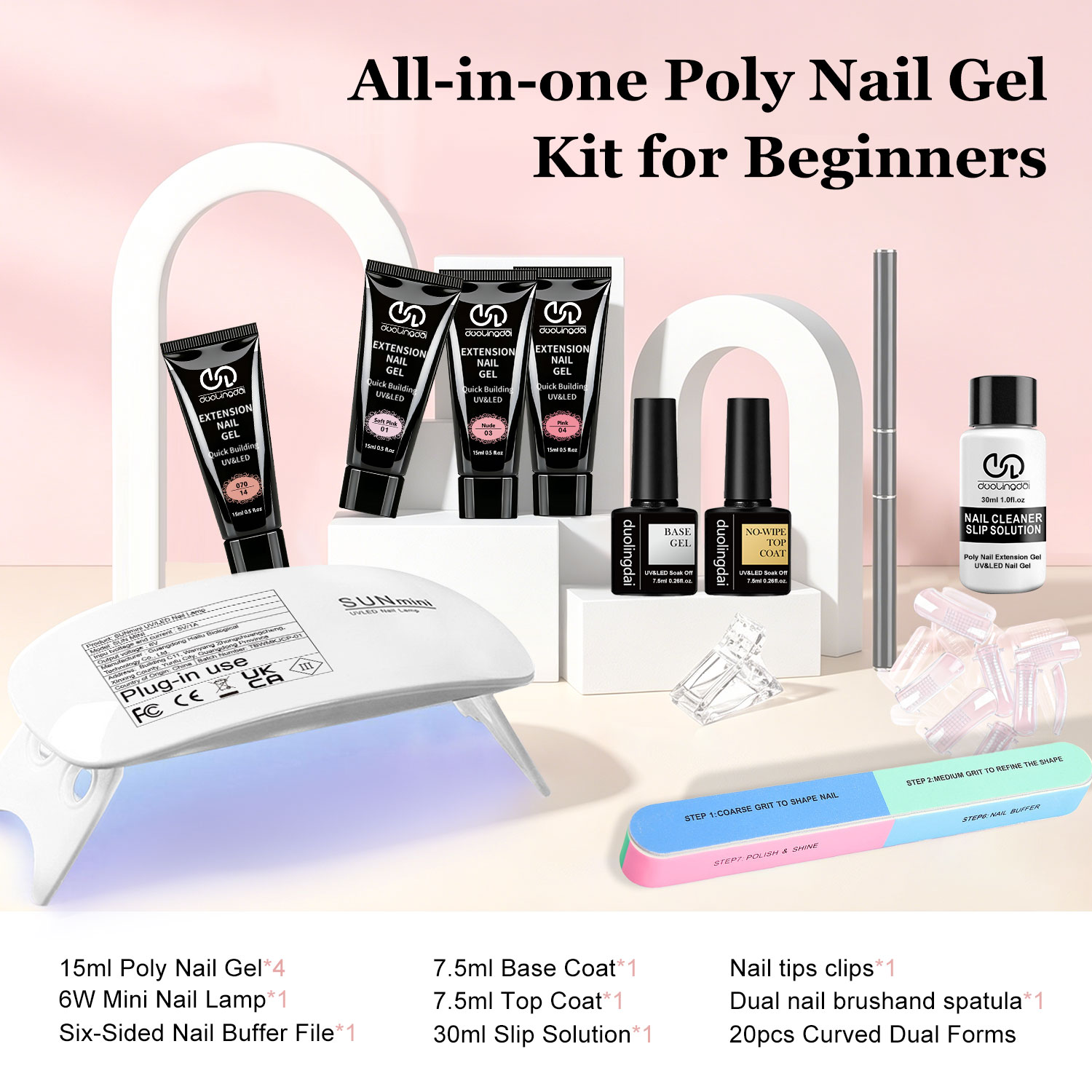 Duolingdai 4 Color Poly Nail E - đánh giá và giá Nail Art Ombre