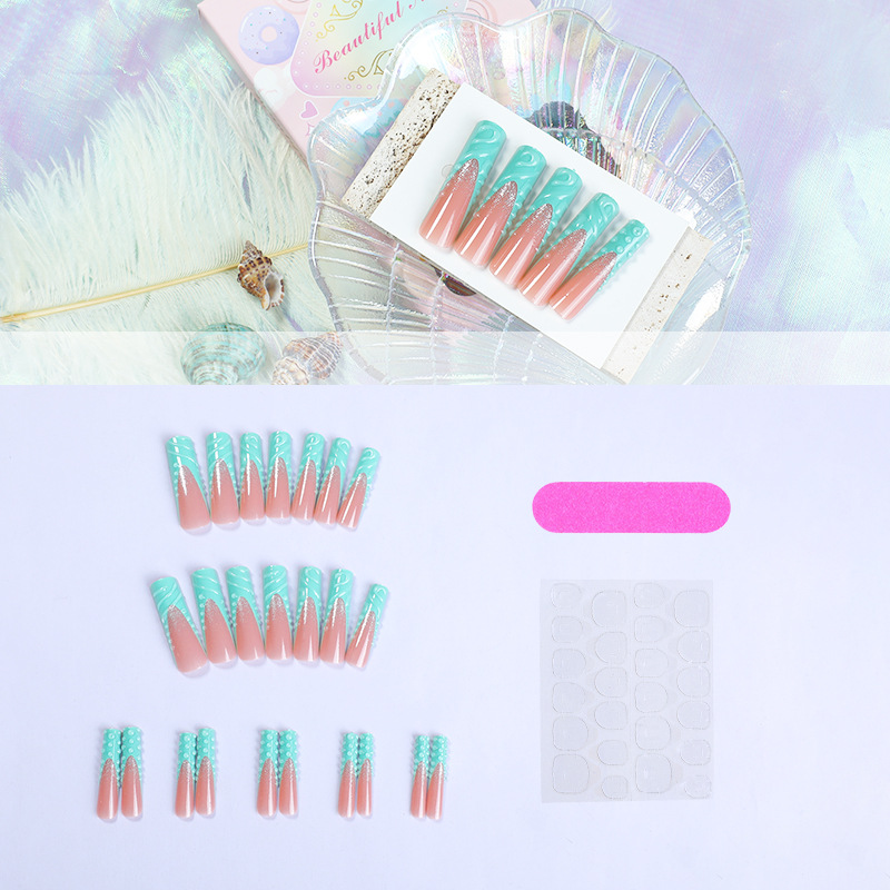 24pcs 3D Water Drop Fake Nail  - đánh giá và giá Nail Art Pink
