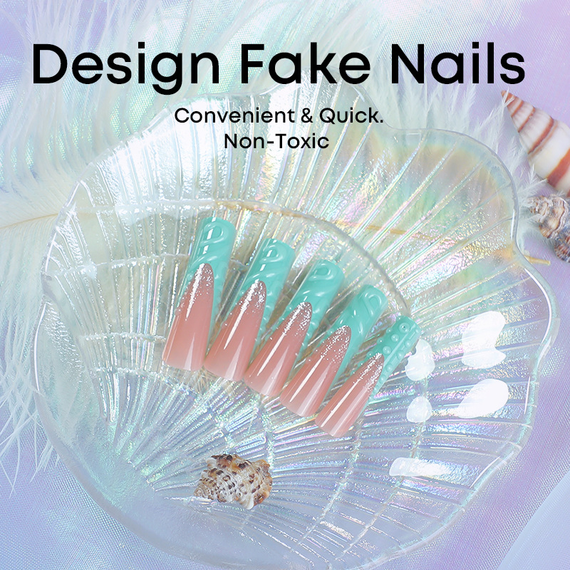 24pcs 3D Water Drop Fake Nail  - đánh giá và giá Nail Art Pink
