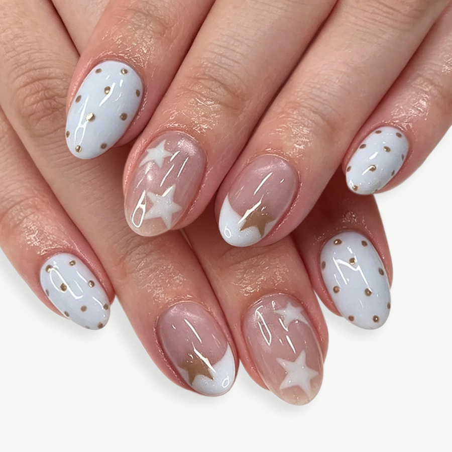 24Pcs Pentagram Press on Fake  - đánh giá và giá Nail Art Press On