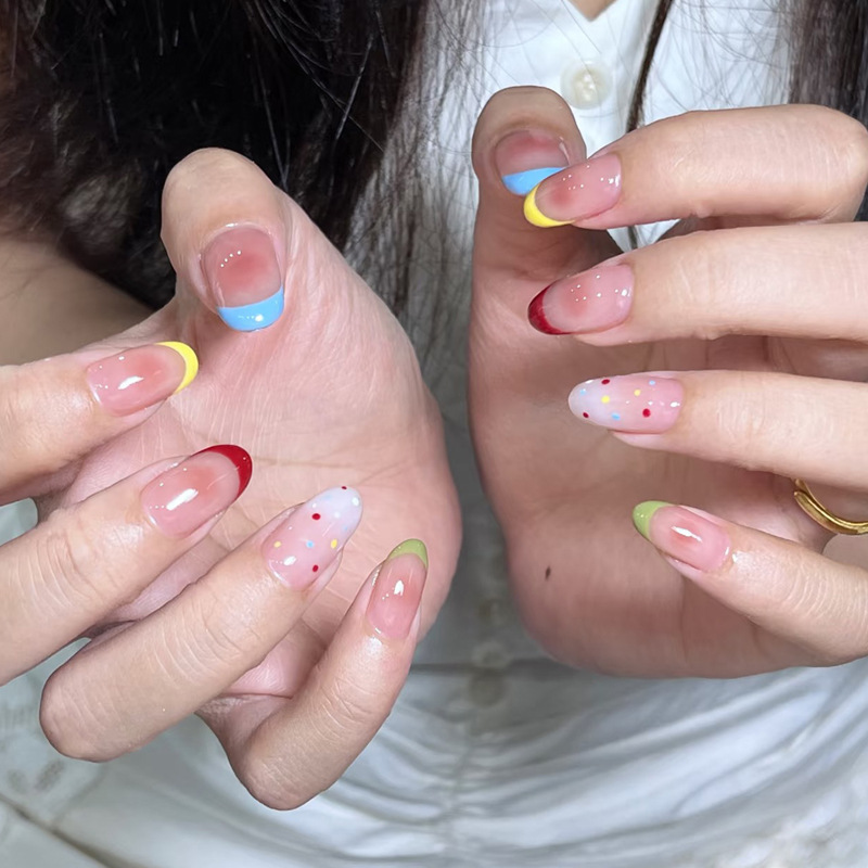 24Pcs Almond False Nails Sets  - đánh giá và giá Nail Art Pink