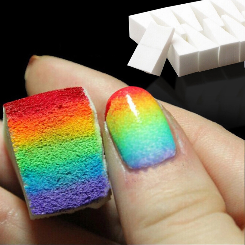 50/20Pcs White Soft Nail Spong - đánh giá và giá Nail Art Ombre