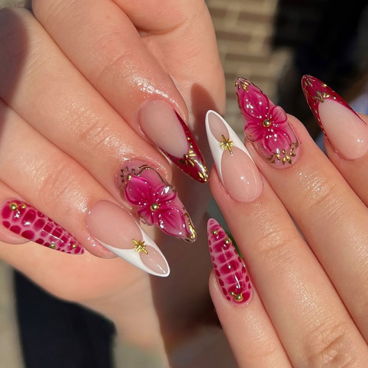 24pcs Finished Almond Press on - đánh giá và giá Nail Art Pink