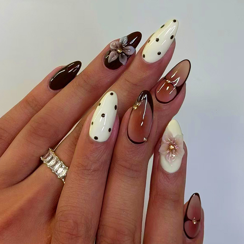 24pcs Finished Almond Press on - đánh giá và giá Nail Art Pink