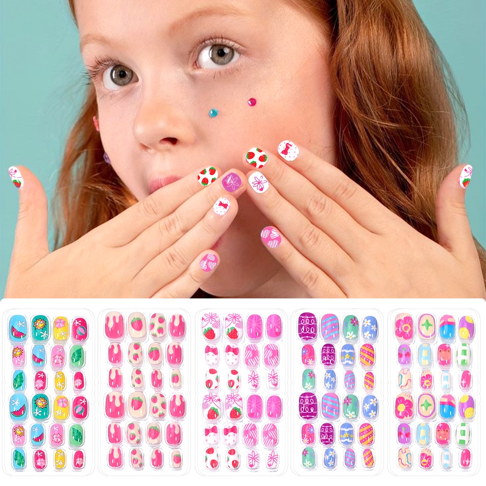 120-Piece 5-Set Candy Kids Pre - đánh giá và giá Nail Art Pink