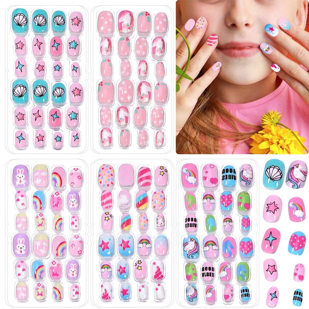120-Piece 5-Set Candy Kids Pre - đánh giá và giá Nail Art Pink