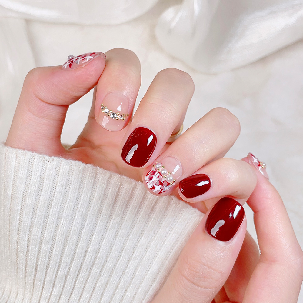10pcs Short Square Round Handm - đánh giá và giá Nail Art Press On