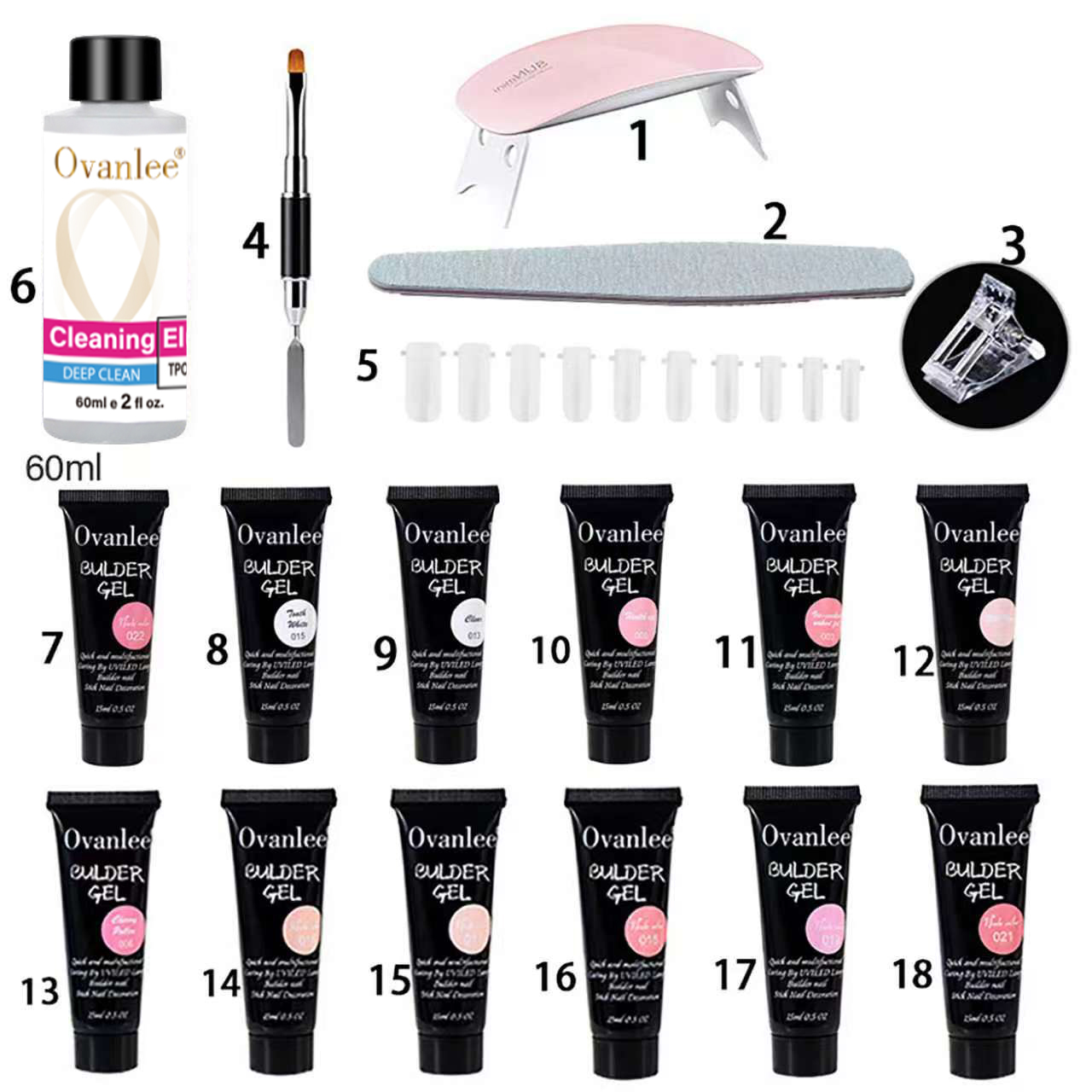 Ovanlee 18-In-1 Form-Free Poly - đánh giá và giá Nail Art Ombre