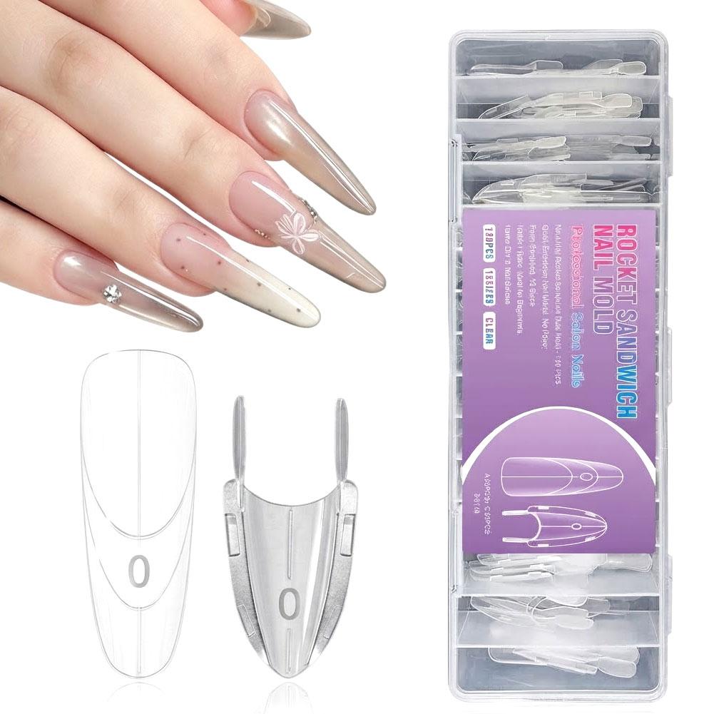 120Pcs Sandwich Nail Mold Clea - đánh giá và giá Nail Art Ombre